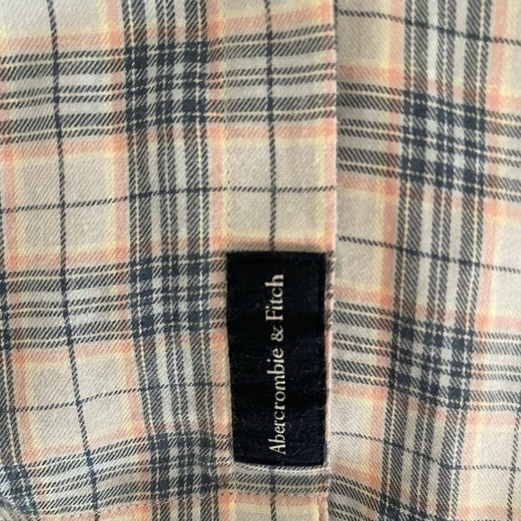 Abercombie&Fitch Men’s Blue Plaid Button Flannel Shirt in Size Medium - Picture 7 of 7